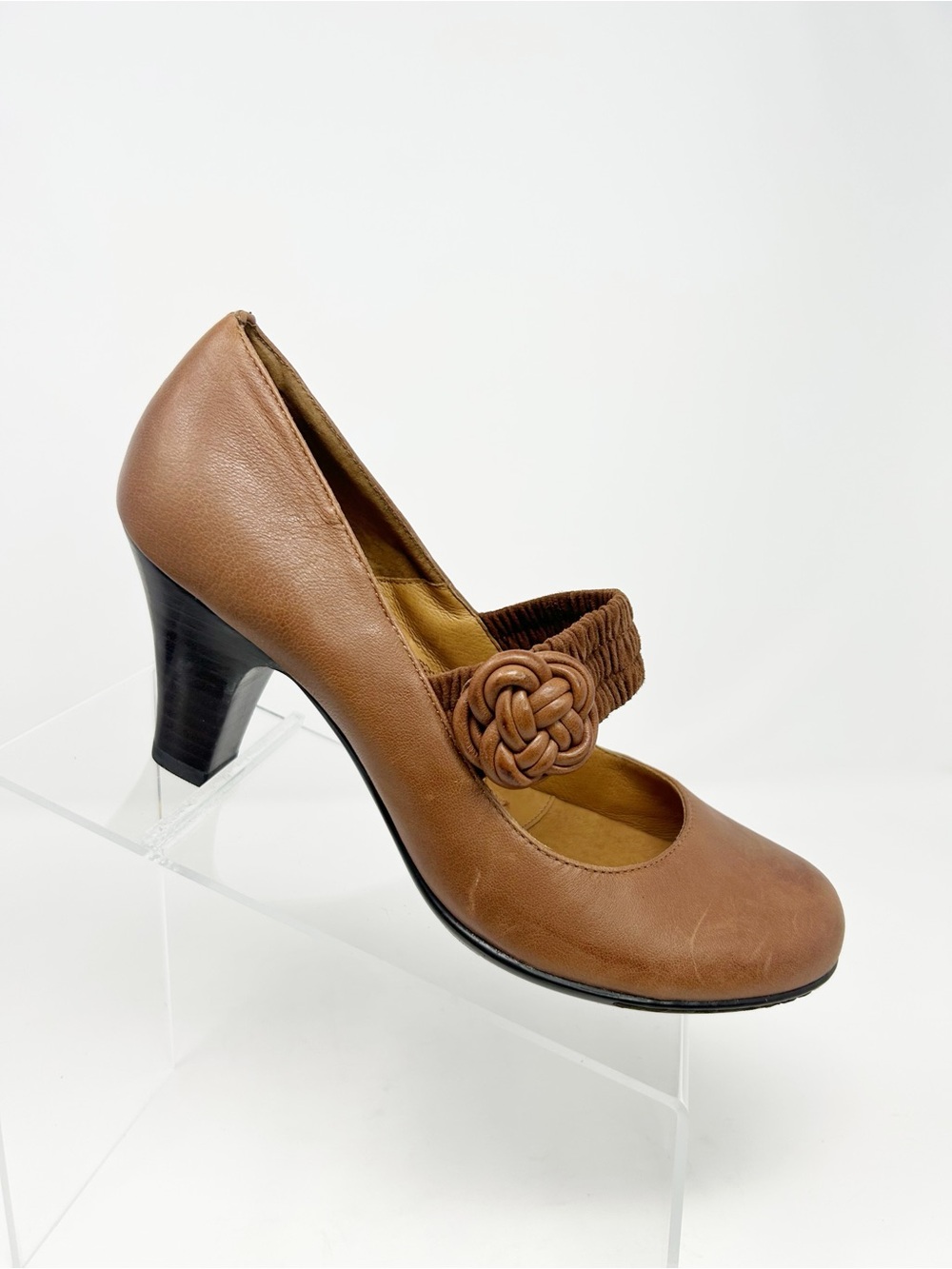 Sofft Mary Jane Pump Heels Womens Brown Round Toe Block Heel Comfort Size 9N